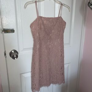 Lace blush mini-dress